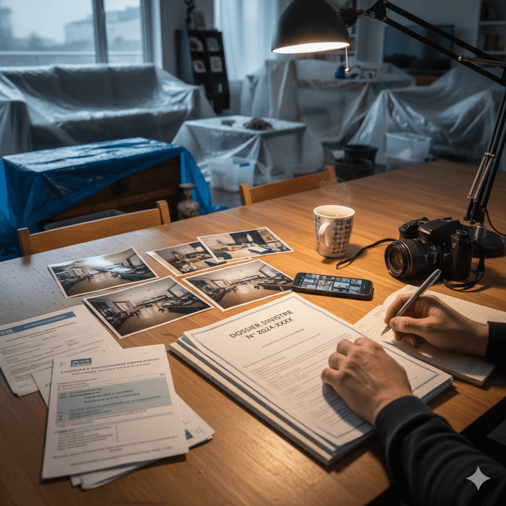 Déclarer le sinistre et constituer le dossier pour une fuite d'eau d'un toit