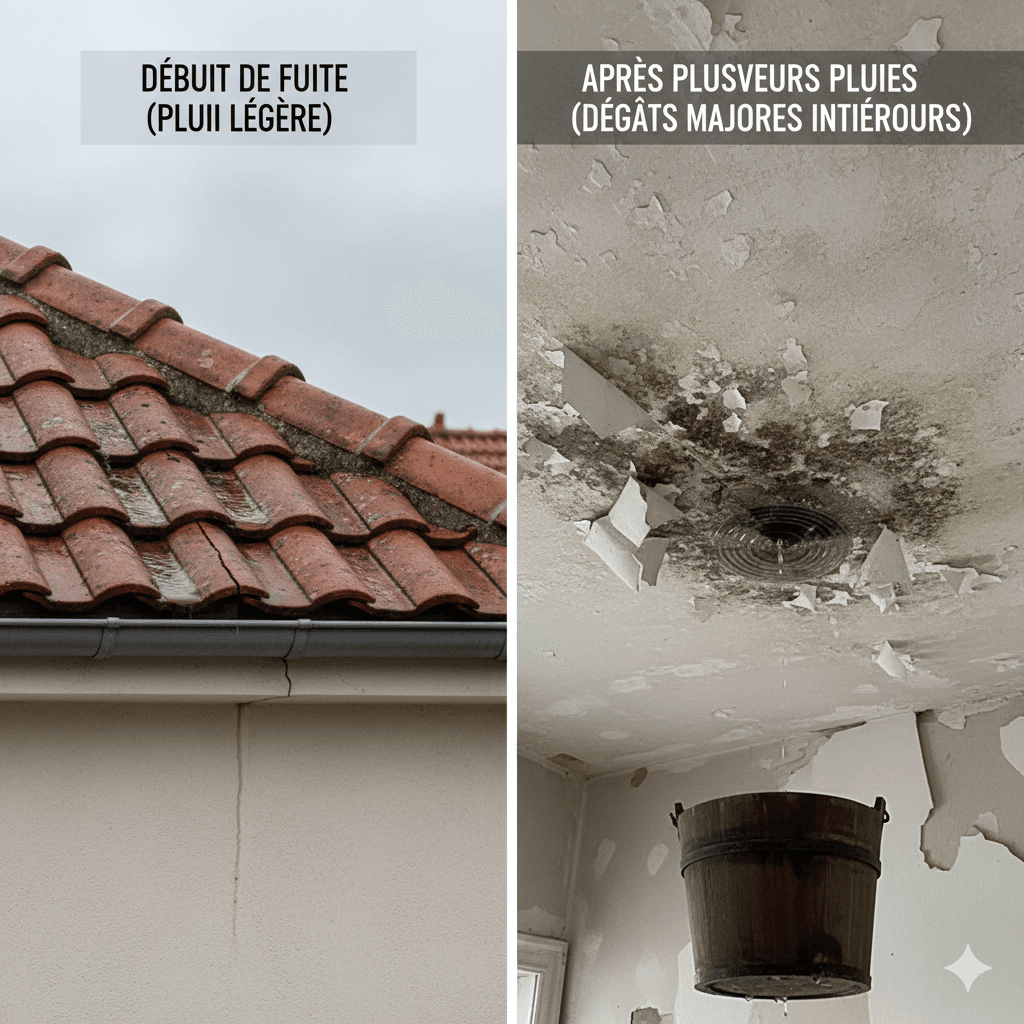 Comment détecter et réparer une fuite eau toit à Coutras