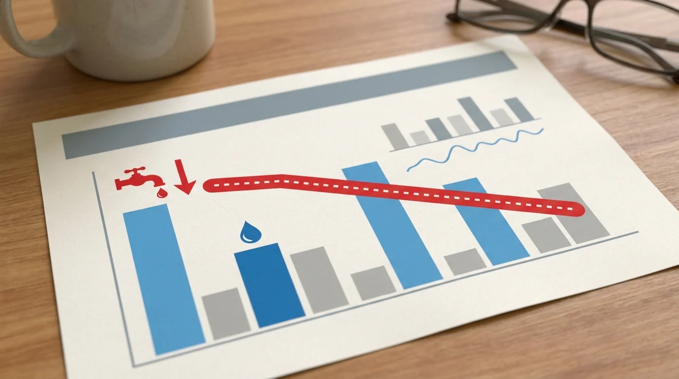 Graphique explicatif montrant le calcul du plafonnement de la dette eau selon la loi Warsmann avec une courbe de consommation